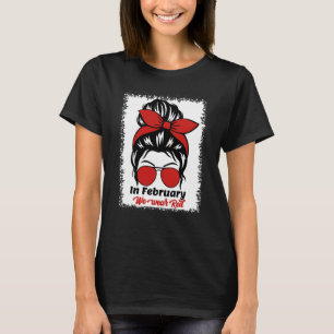 Camiseta Em fevereiro Vestimos Doença Cardíaca Vermelha
