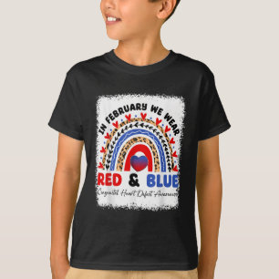 Camiseta Em fevereiro, Vestimos Vermelho &amp; Blue Chd Awa
