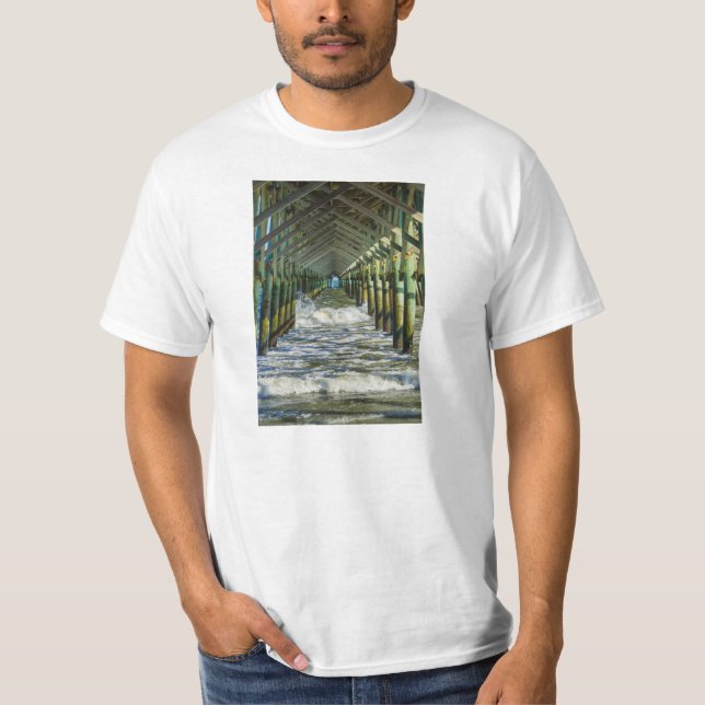Camiseta Em Folly Beach Pier (Frente)