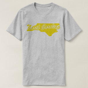 Camiseta em Forma de Estado da Carolina do Norte