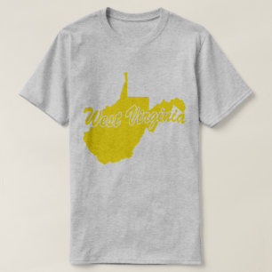 Camiseta em forma de estado da Virgínia Ocidental