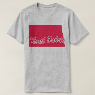 Camiseta em forma de estado de Dakota do Norte