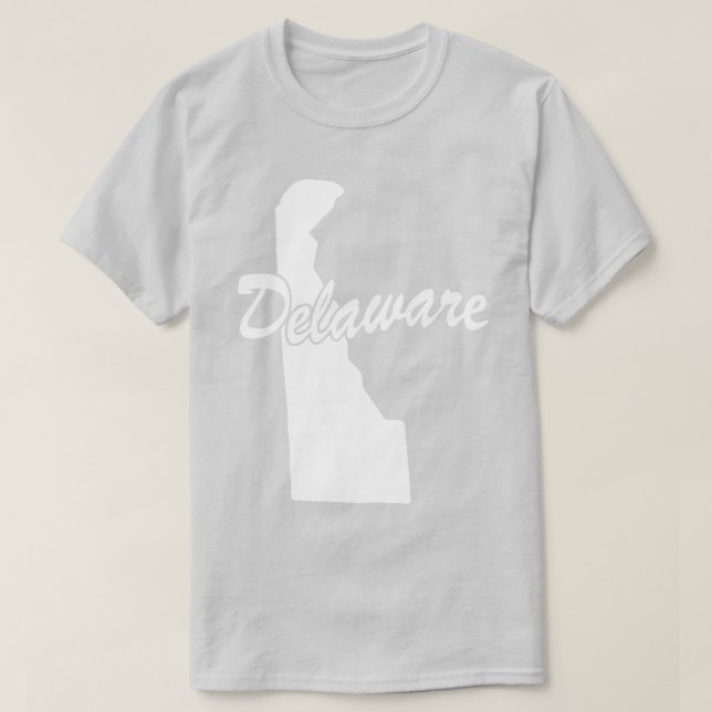 Camiseta em forma de estado de Delaware (Frente do Design)
