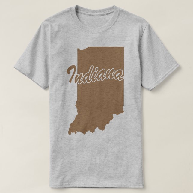 Camiseta em forma de estado de Indiana (Frente do Design)