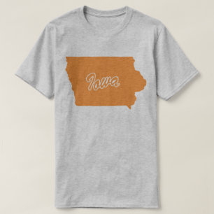 Camiseta em forma de estado de Iowa