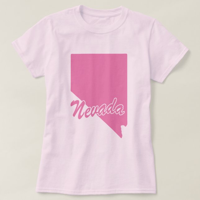 Camiseta em forma de estado de Nevada (Frente do Design)