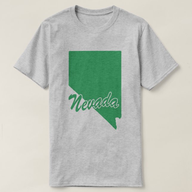 Camiseta em forma de estado de Nevada (Frente do Design)