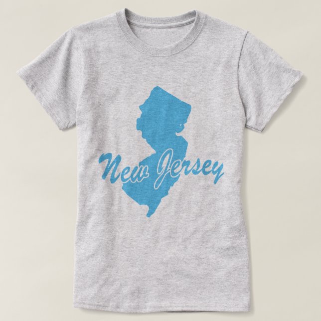 Camiseta em forma de estado de Nova Jersey (Frente do Design)