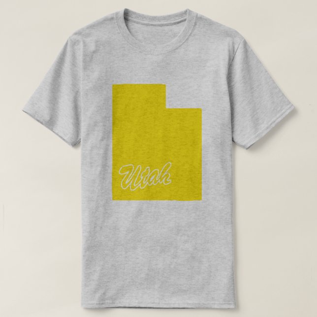 Camiseta em forma de estado de Utah (Frente do Design)