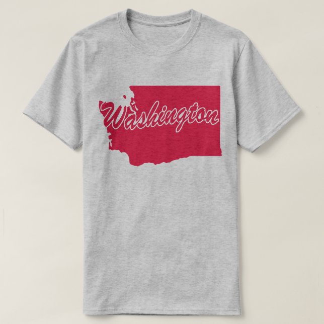 Camiseta em forma de estado de Washington (Frente do Design)