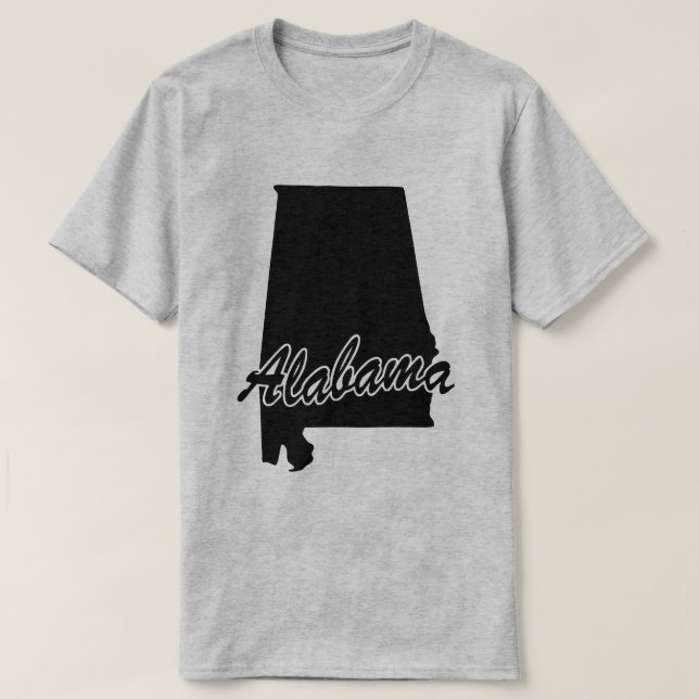 Camiseta em forma de estado do Alabama (Frente do Design)