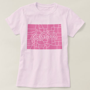 Camiseta em Forma de Estado do Colorado