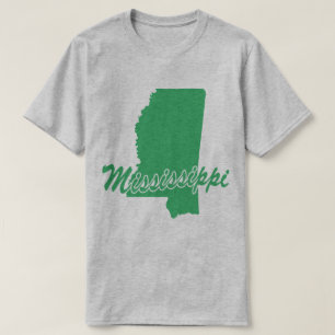 Camiseta em forma de estado do Mississippi