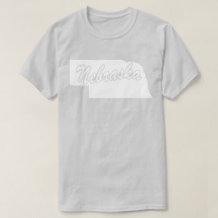 Camiseta em Forma de estado do Nebraska