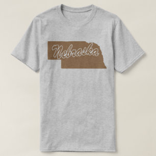 Camiseta em Forma de estado do Nebraska