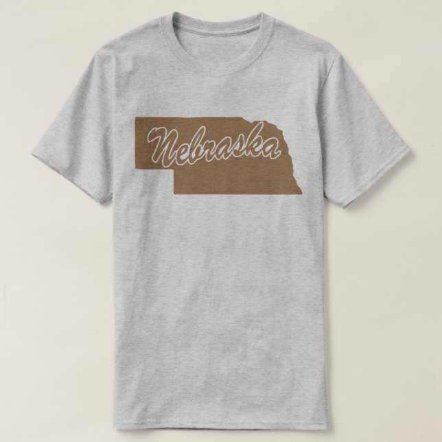Camiseta em Forma de estado do Nebraska (Frente do Design)