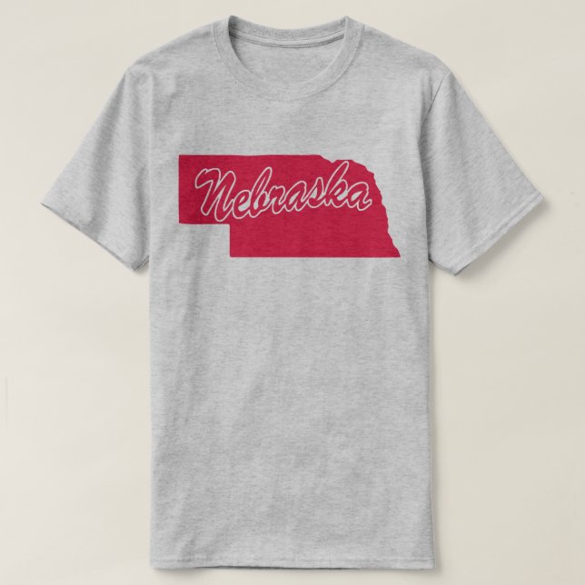 Camiseta em Forma de estado do Nebraska (Frente do Design)