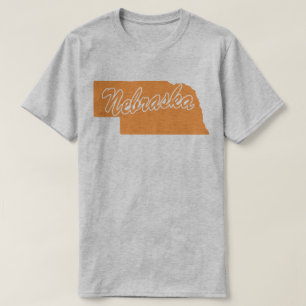 Camiseta em Forma de estado do Nebraska