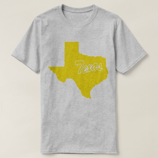 Camiseta em forma de estado do Texas (Frente do Design)