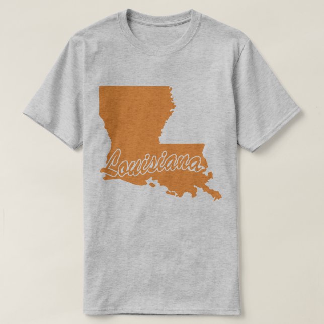 Camiseta em forma de Louisiana (Frente do Design)