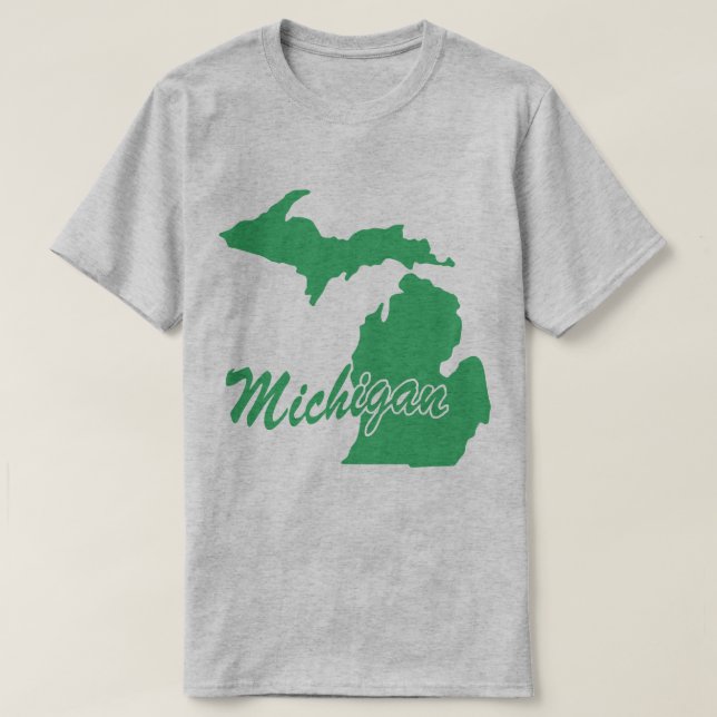 Camiseta em forma de Michigan (Frente do Design)