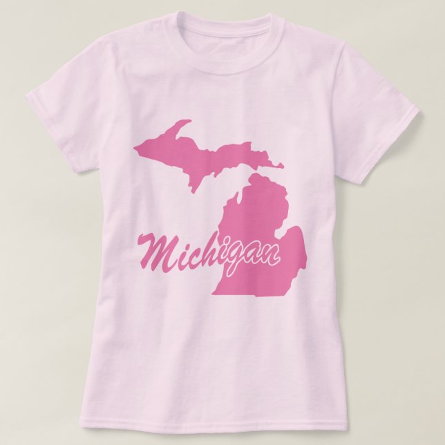 Camiseta em forma de Michigan (Frente do Design)