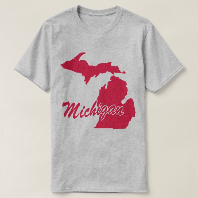 Camiseta em forma de Michigan (Frente do Design)