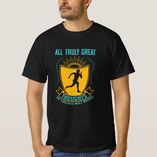 Camiseta Em funcionamento - os pensamentos do Excelente são (Frente)