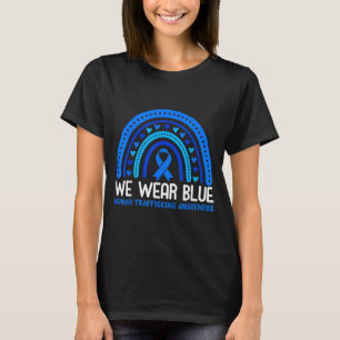 Camiseta Em janeiro azul usa conscientização sobre tráfico