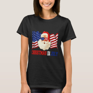 Camiseta Em julho Havaiano Santa Orgulho Americano 4 de jul