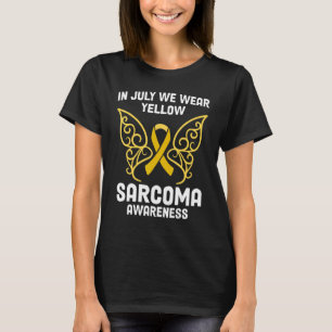 Camiseta Em julho Vestimos Fita Amarela Legal Sarcoma Aware