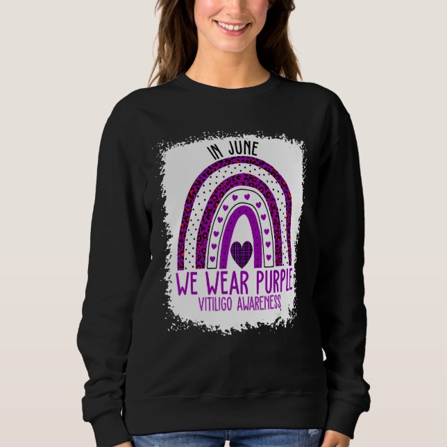 Camiseta Em Junho Usamos Laço Roxo Conscientização do Vitil (Frente)