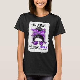 Camiseta Em junho, Vestimos a Consciência do Abuso do Mundo