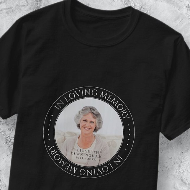 Camiseta Em Loving Memory Memorial Foto Elegante Simples (Criador carregado)