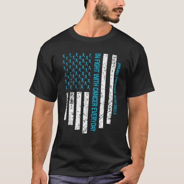 Camiseta Em Luta Com O Cancer Do Dia A Dia Da Prostata U (Frente)