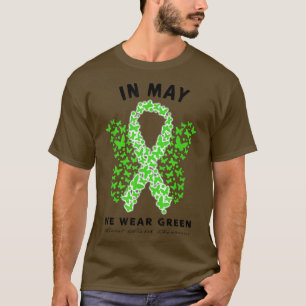 Camiseta Em Maio Usamos Borboleta Verde Consciente da Saúde
