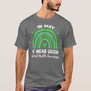 Camiseta Em Maio Usamos Verde Arco-íris Conscientização sob
