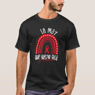 Camiseta Em maio, Vestimos A Consciência Do Traço Vermelho