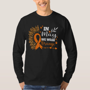 Camiseta Em maio, Vestimos A Fita Laranja Esclerose Múltipl