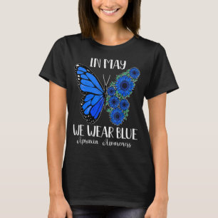 Camiseta Em maio, Vestimos a Manteiga do Flor Azul Apraxia