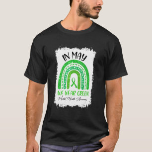 Camiseta Em maio, Vestimos Awarenes Mentais de Fita Verde
