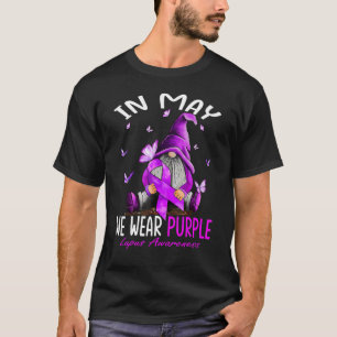 Camiseta Em maio, Vestimos Gnomos do Mês de Consciência do