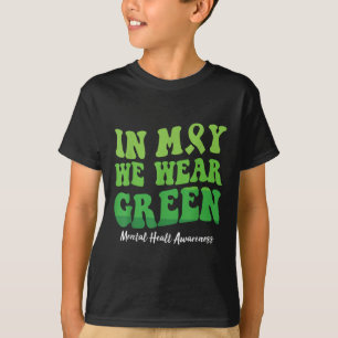 Camiseta Em maio, Vestimos Homens Verdes de Sensibilização 