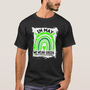 Camiseta Em maio, Vestimos o Green Rainbow Mental Health Aw