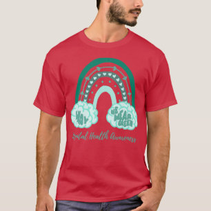 Camiseta Em maio Vestimos o Green Rainbow Mental Health Awa