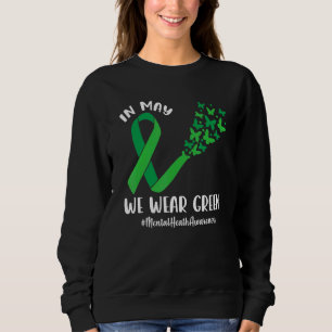 Camiseta Em maio, Vestimos Verde Consciência Mental Verde