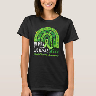 Camiseta Em maio, Vestimos Verde Consciência Mental Verde