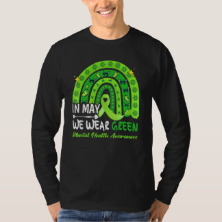 Camiseta Em maio, Vestimos Verde Consciência Mental Verde