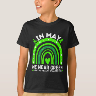 Camiseta Em maio Vestimos Verde - Rainbow Mental Health Awa