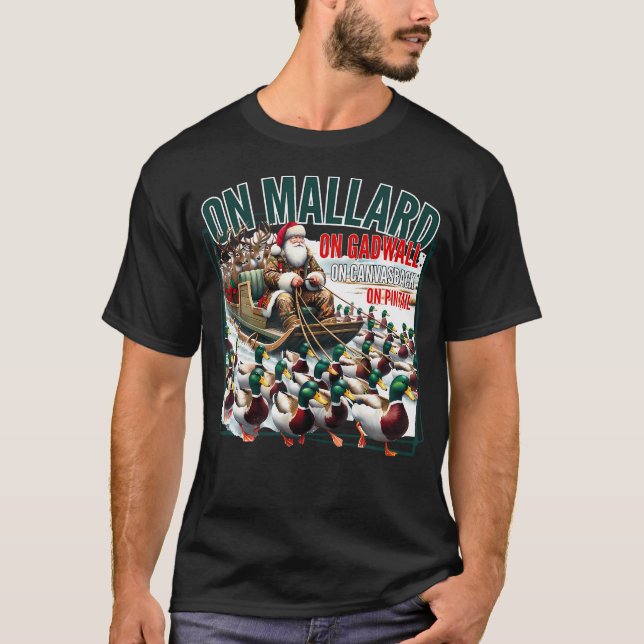Camiseta Em Mallard Na Festa De Pato Engraçado De Natal Em  (Frente)